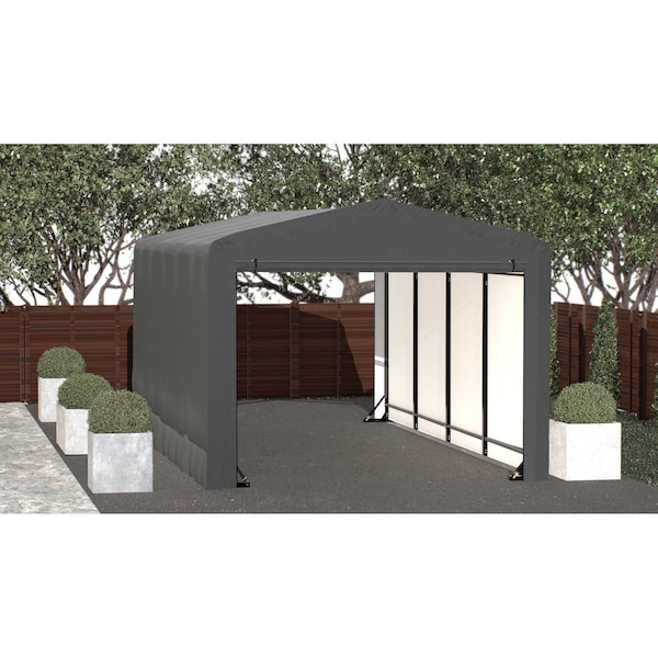 Shelterlogic ShelterTube Wind and Snow-Load Rated Garage, 10x18x8 Gray SQAACC0103C01001808 - main